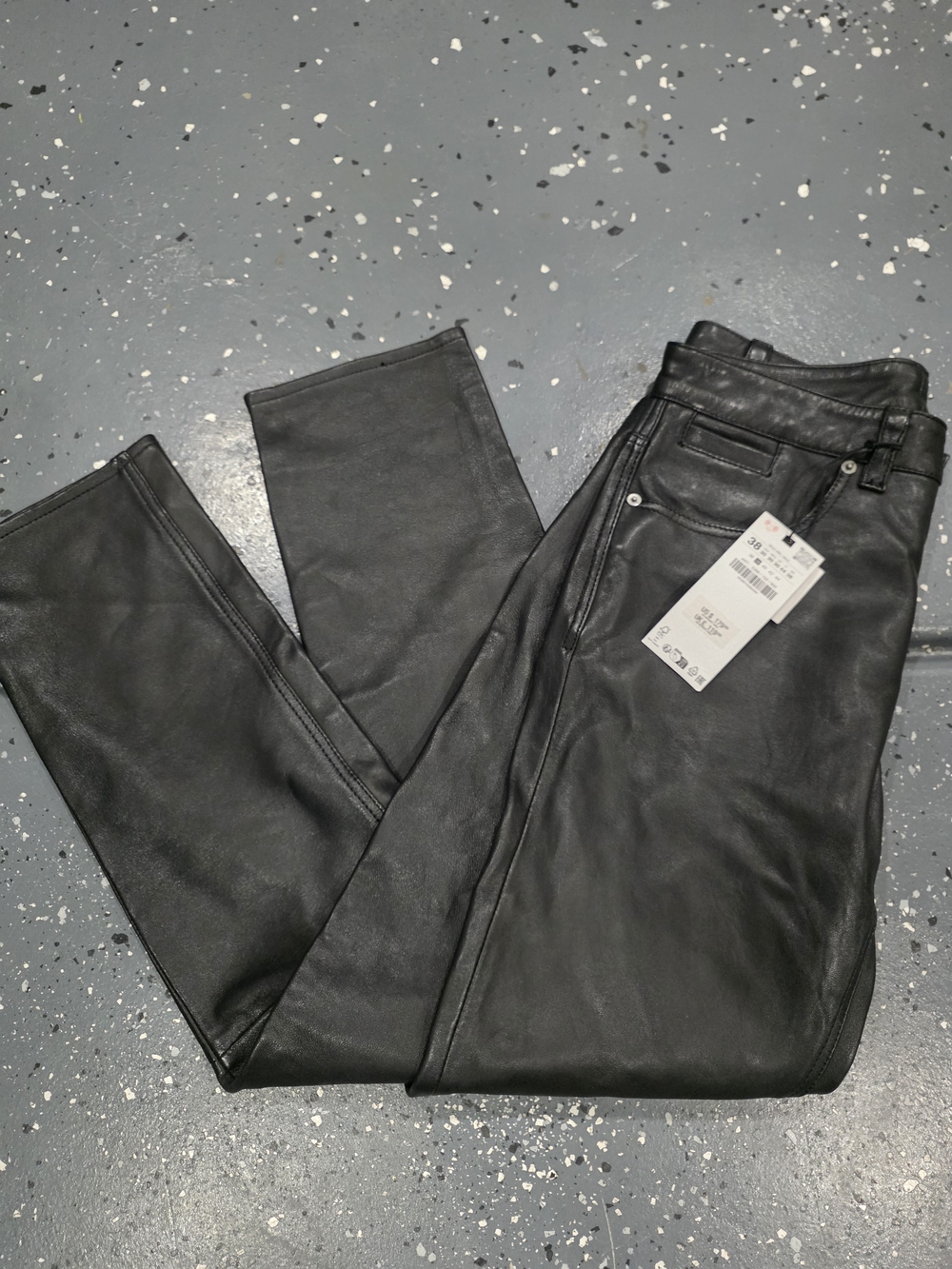 Black 100% Leather Pants with Tag